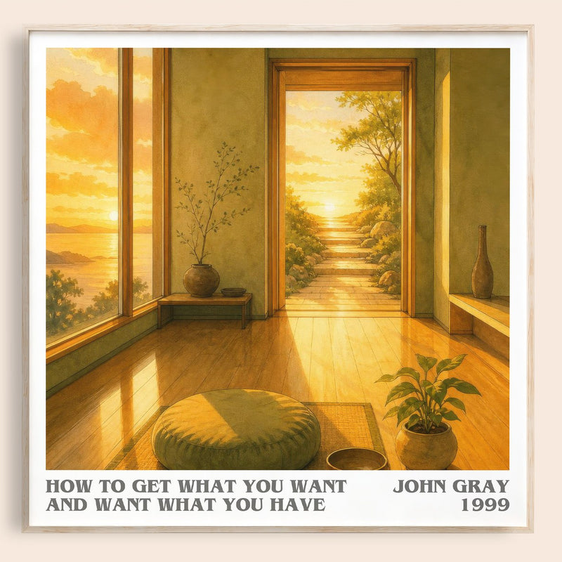 How to Get What You Want and Want What You Have literary book poster by John Gray – framed literary art print