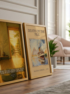 How to Get What You Want and Want What You Have watercolour print framed by window – literary home decor