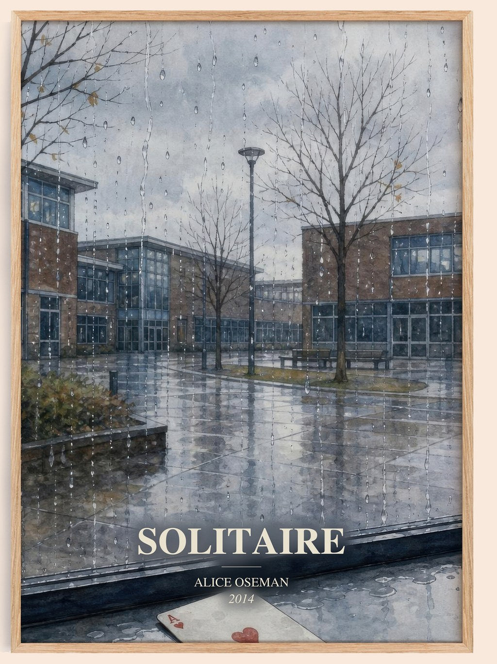 Solitaire watercolour book poster by Alice Oseman – framed literary art print