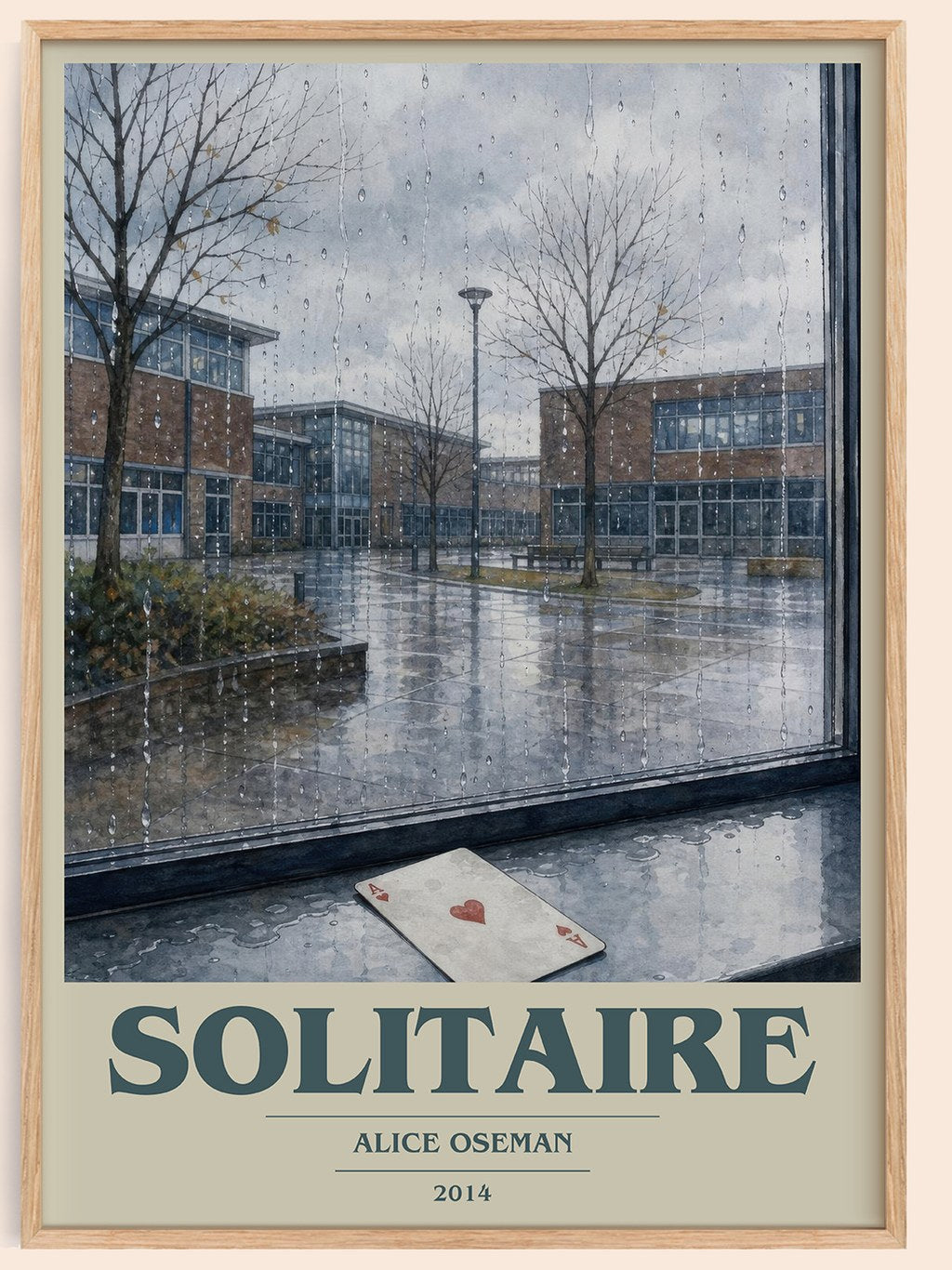Solitaire book cover book poster by Alice Oseman – framed literary art print