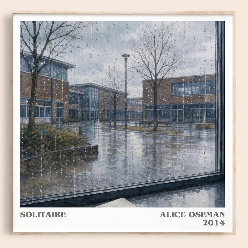Solitaire literary book poster by Alice Oseman – framed literary art print