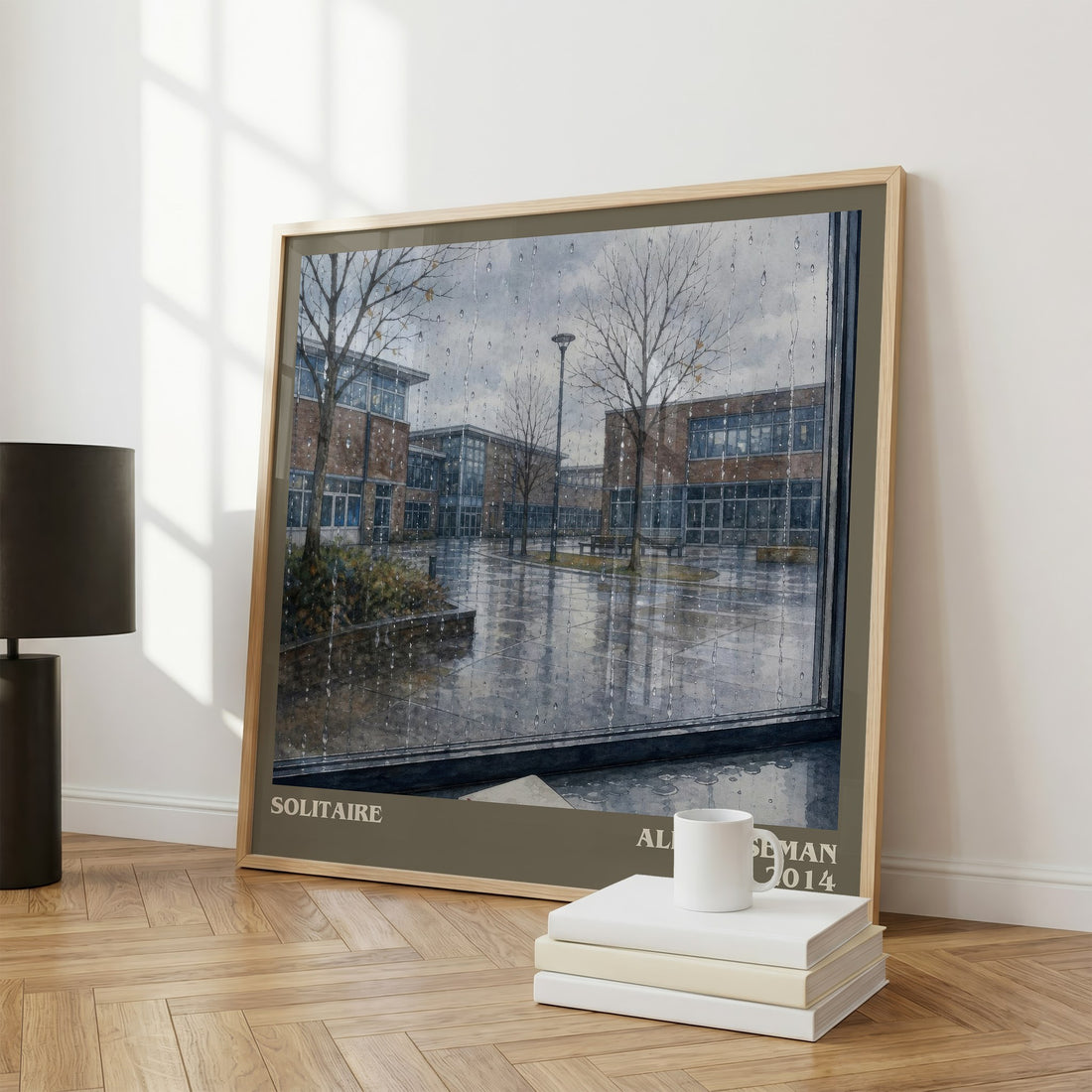 Solitaire literary print framed by window – literary home decor