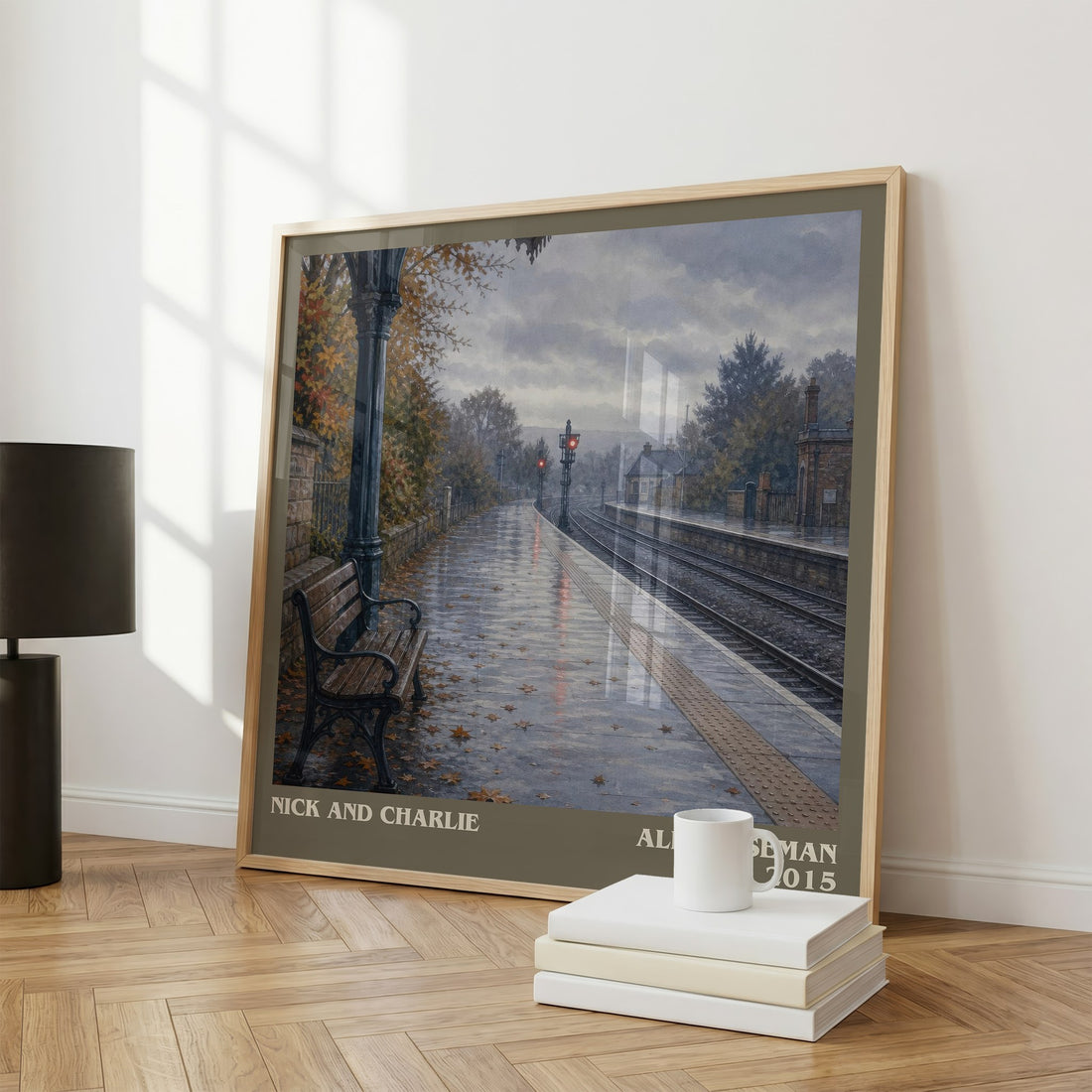 Nick and Charlie literary print framed by window – literary home decor