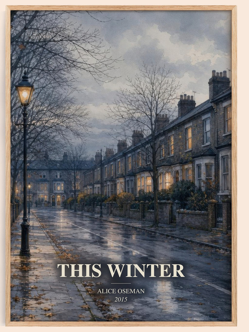 This Winter watercolour book poster by Alice Oseman – framed literary art print