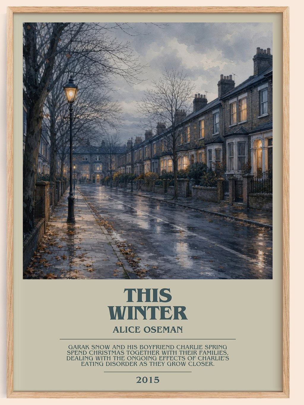 This Winter bookish book poster by Alice Oseman – framed literary art print