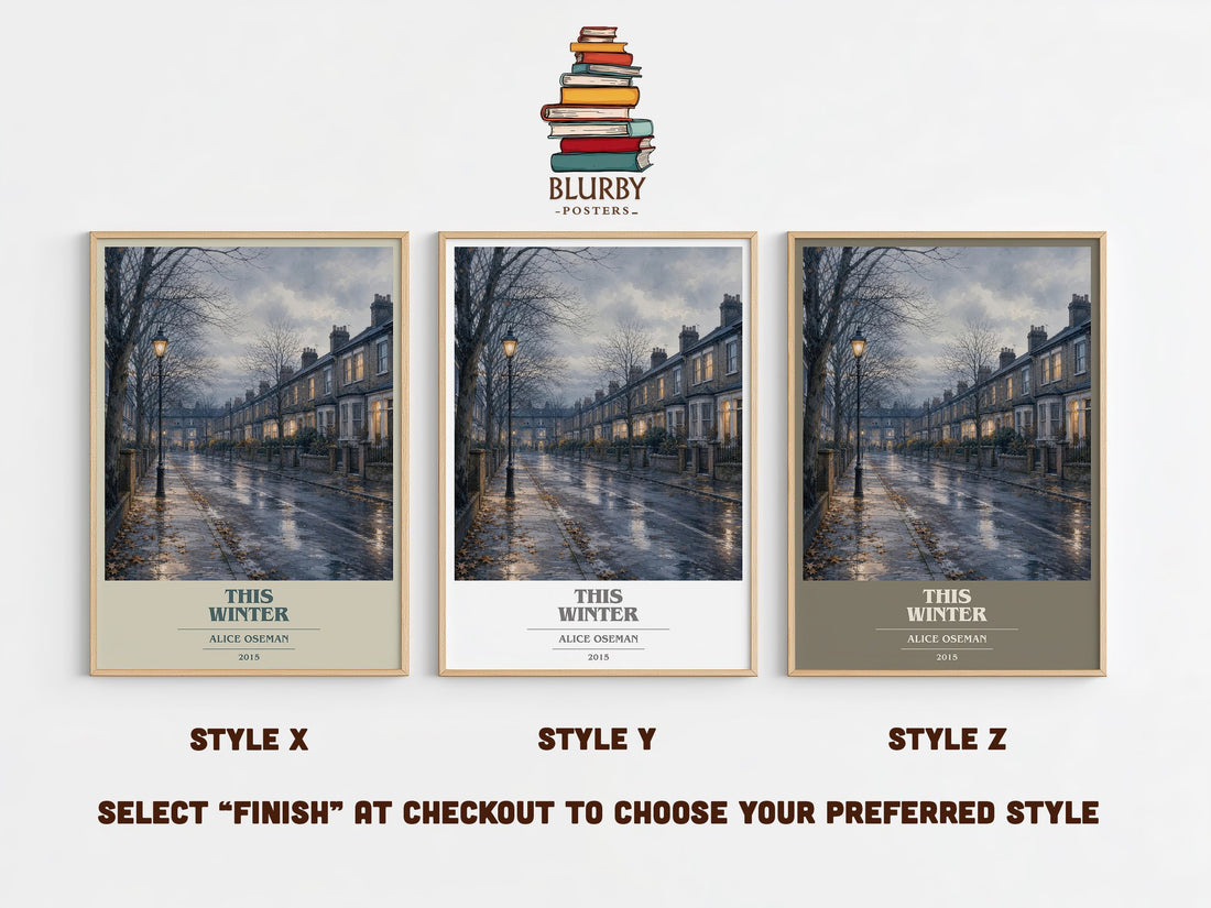This Winter book cover print in frame leaning in hallway – young adult wall art (mockup)