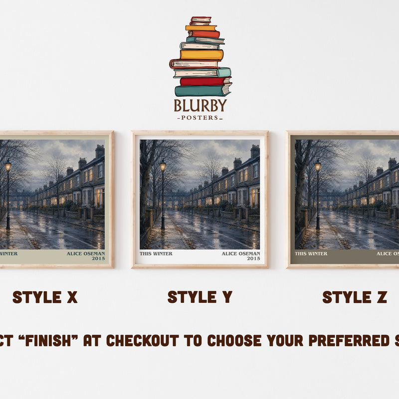 This Winter literary print in frame leaning in hallway – young adult wall art