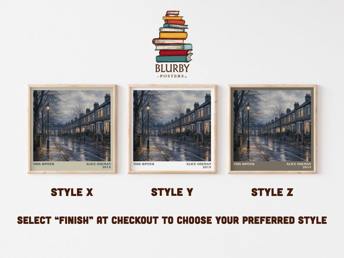This Winter literary print in frame leaning in hallway – young adult wall art (mockup)