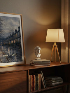This Winter watercolour print on bookshelf – Alice Oseman fan gift