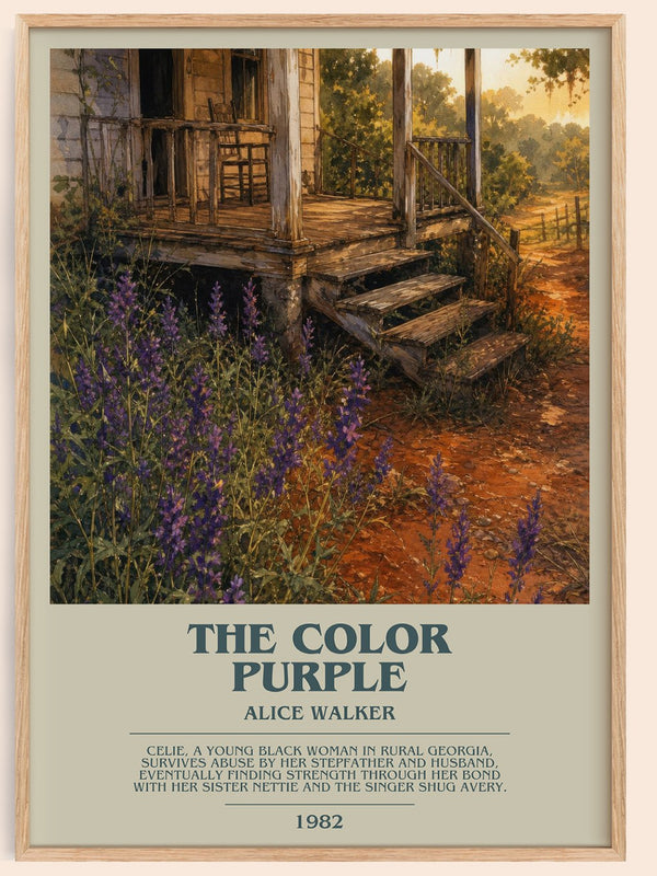 The Color Purple bookish book poster by Alice Walker – framed literary art print