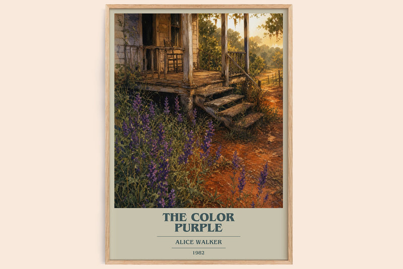 The Color Purple Book Cover Poster by Alice Walker (Modern Minimalist style)