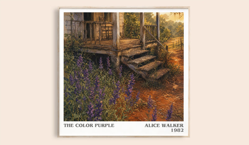 The Color Purple Literary Art Print by Alice Walker (Square style)