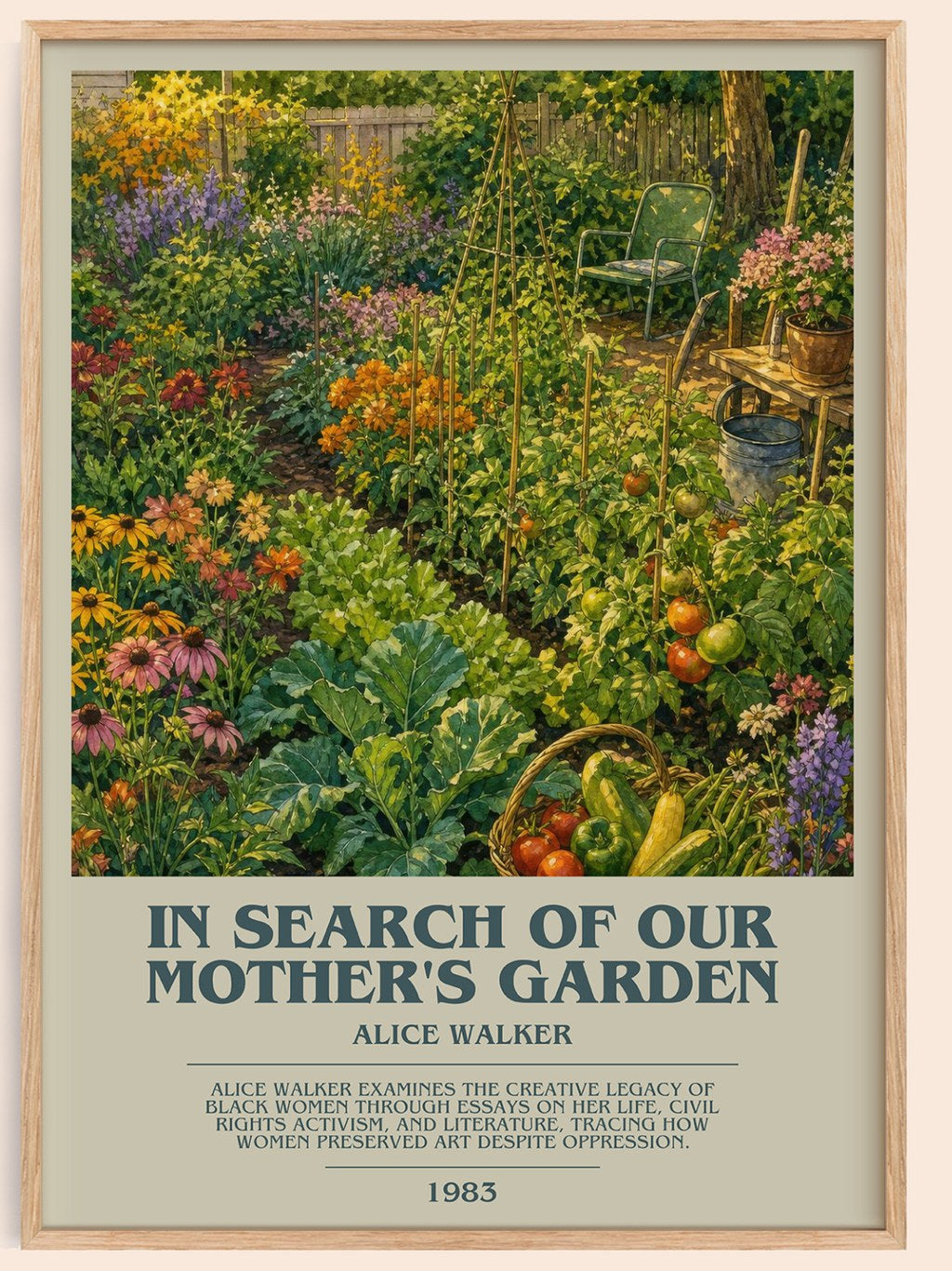 In Search of Our Mother's Garden bookish book poster by Alice Walker – framed literary art print