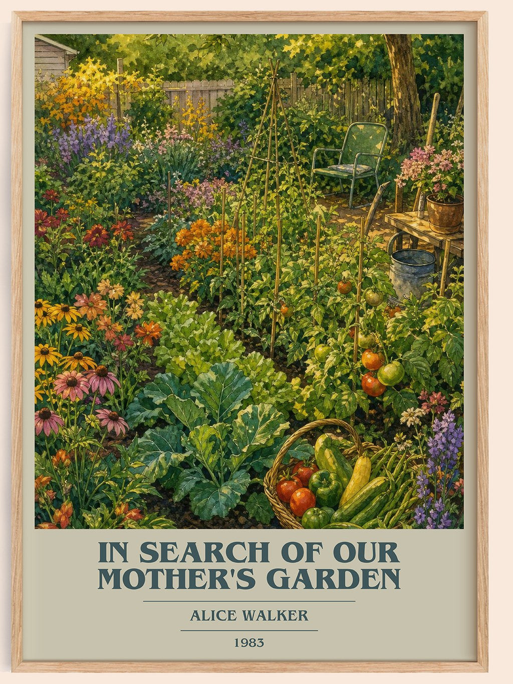 In Search of Our Mother's Garden book cover book poster by Alice Walker – framed literary art print
