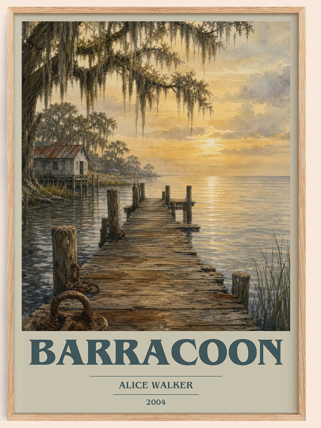 Barracoon book cover book poster by Alice Walker – framed literary art print