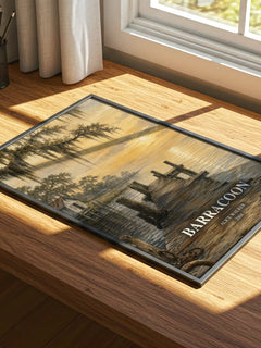 Barracoon watercolour book poster framed on wall – memoir wall art