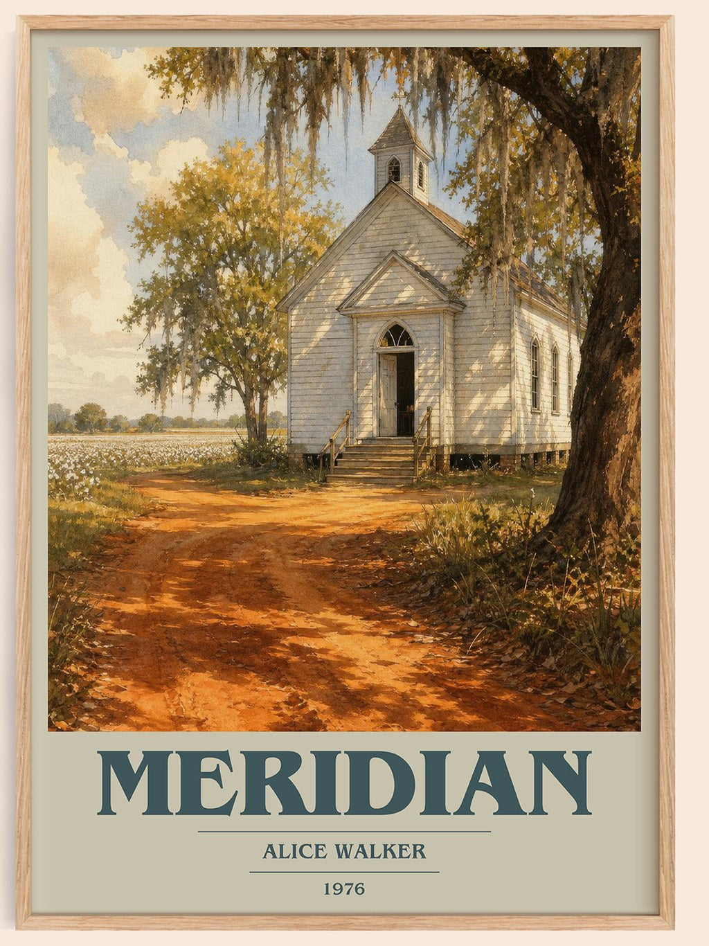 Meridian book cover book poster by Alice Walker – framed literary art print