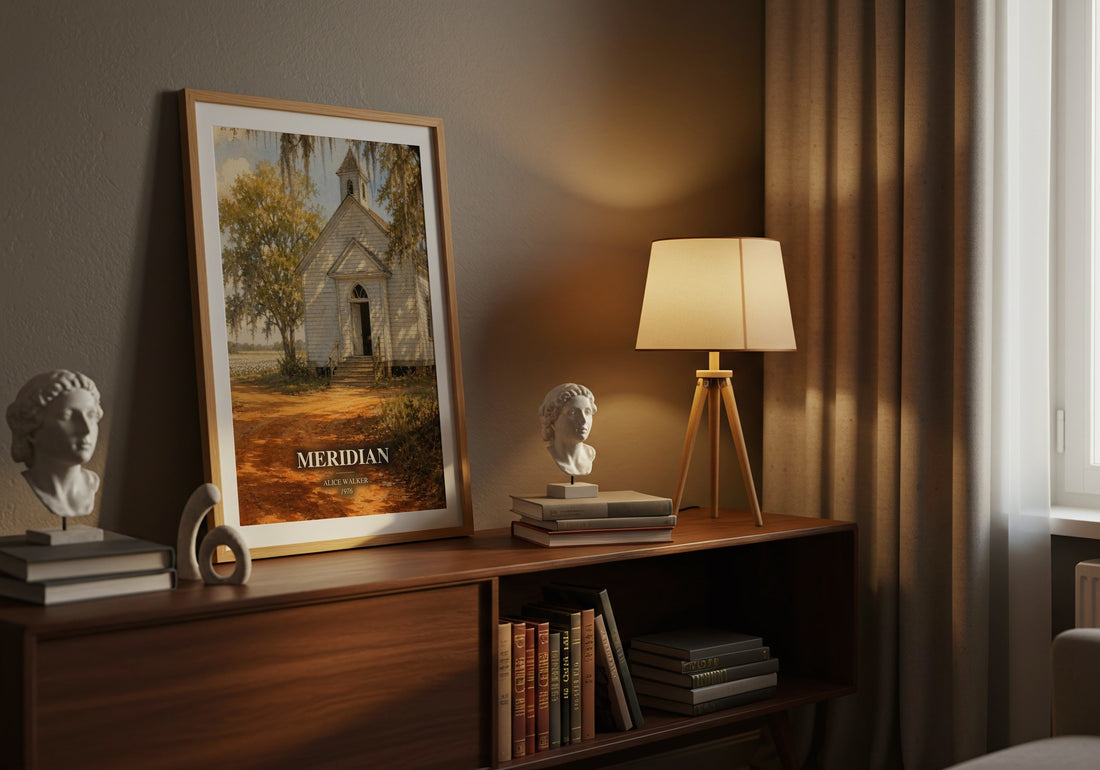 Meridian watercolour print on bookshelf – Alice Walker fan gift