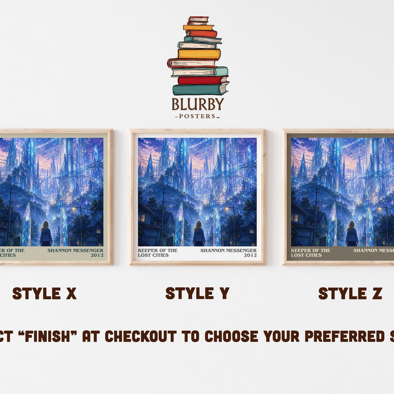 Keeper of the Lost Cities literary print in frame leaning in hallway – fantasy wall art