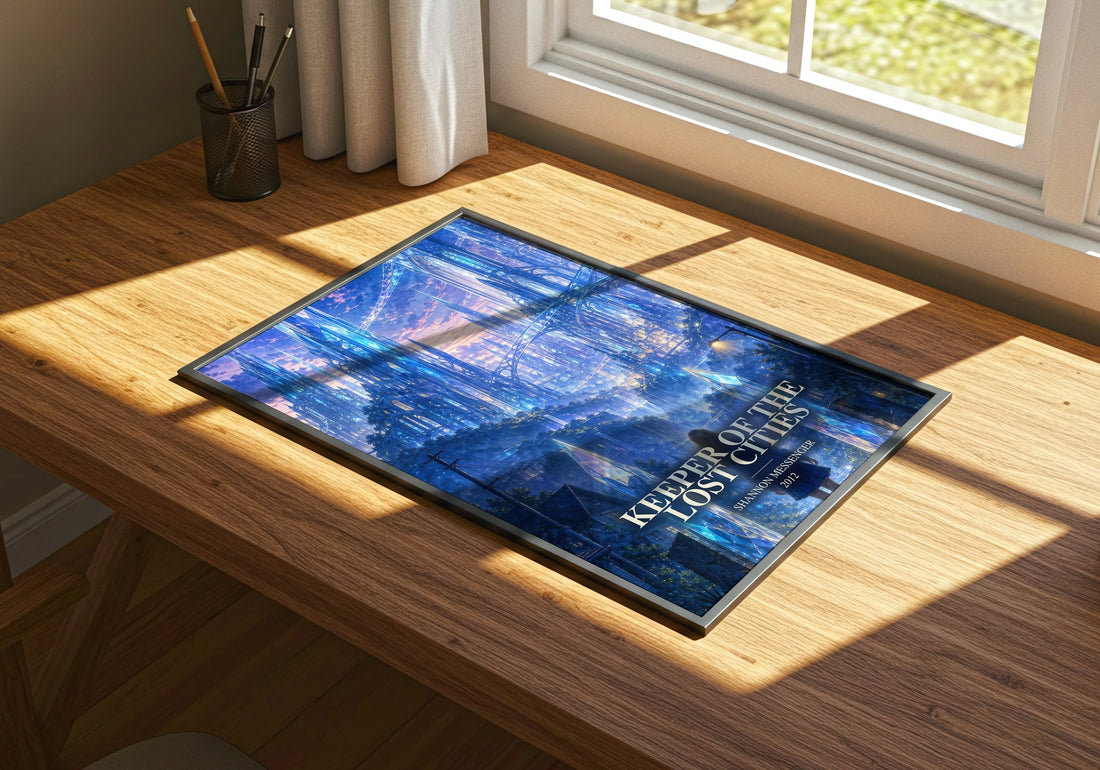 Keeper of the Lost Cities watercolour book poster framed on wall – fantasy wall art