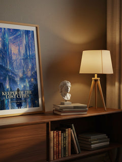 Keeper of the Lost Cities watercolour print on bookshelf – Shannon Messenger fan gift