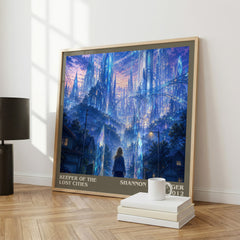 Keeper of the Lost Cities literary print framed by window – literary home decor