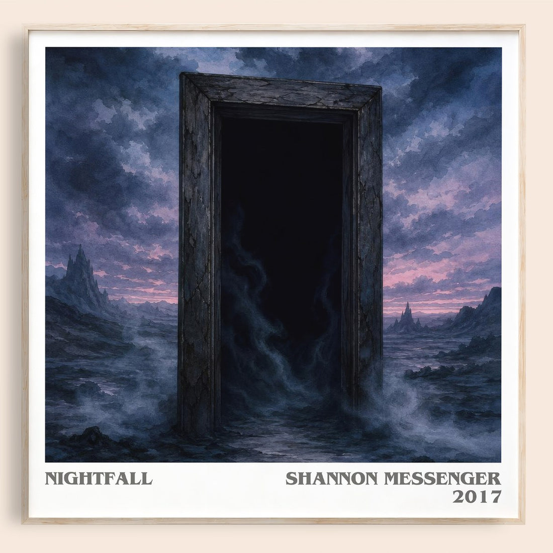 Nightfall literary book poster by Shannon Messenger – framed literary art print
