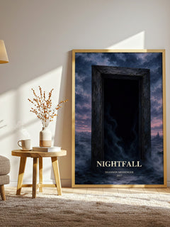 Nightfall watercolour print in frame leaning in hallway – young adult wall art