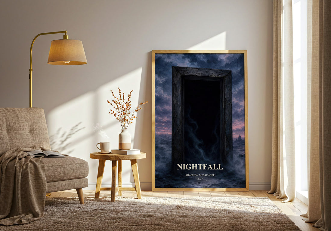 Nightfall watercolour print in frame leaning in hallway – young adult wall art