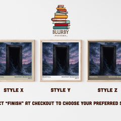 Nightfall literary print in frame leaning in hallway – young adult wall art