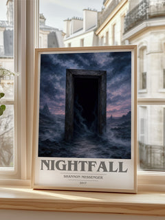 Nightfall book cover poster colour and style options – Shannon Messenger book art