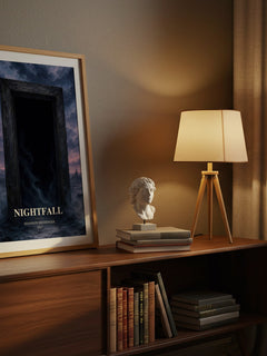 Nightfall watercolour print on bookshelf – Shannon Messenger fan gift