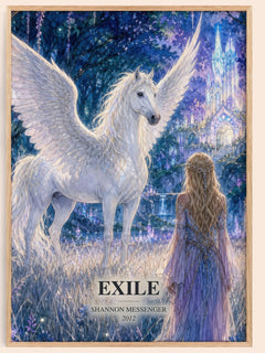 Exile watercolour book poster by Shannon Messenger – framed literary art print