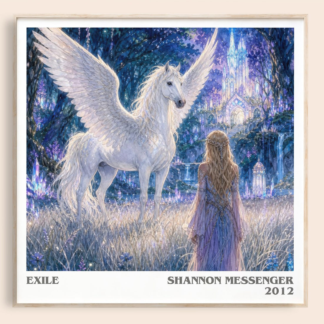 Exile literary book poster by Shannon Messenger – framed literary art print