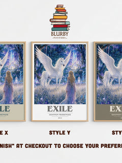 Exile book cover print in frame leaning in hallway – fantasy wall art