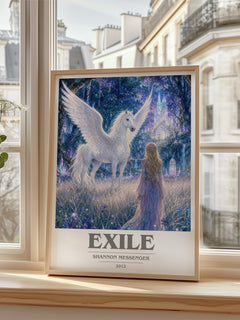 Exile book cover poster colour and style options – Shannon Messenger book art