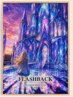 Flashback watercolour book poster by Shannon Messenger – framed literary art print