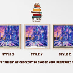 Flashback literary print in frame leaning in hallway – fantasy wall art