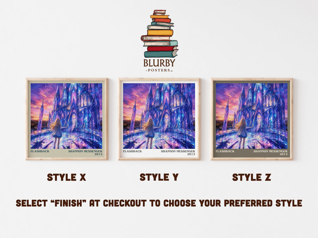 Flashback literary print in frame leaning in hallway – fantasy wall art (mockup)