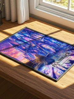 Flashback watercolour book poster framed on wall – fantasy wall art