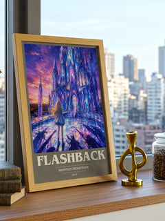 Flashback book cover print framed by window – literary home decor