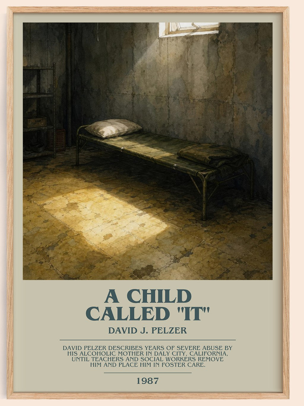 A child called "it" bookish book poster by David J. Pelzer – framed literary art print