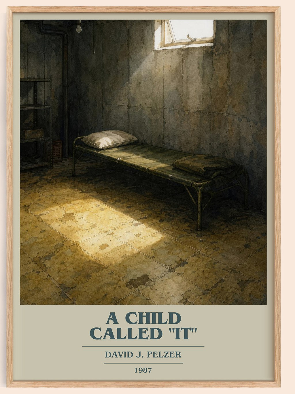 A child called "it" book cover book poster by David J. Pelzer – framed literary art print