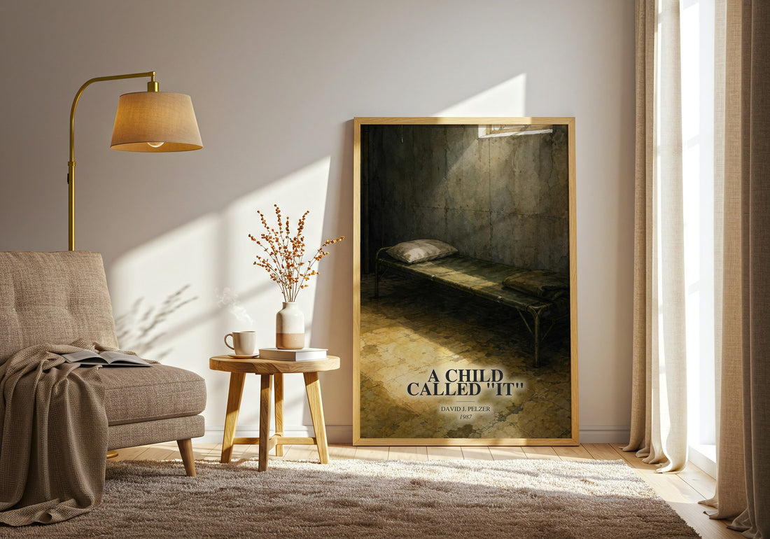 A child called "it" watercolour print in frame leaning in hallway – memoir wall art