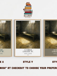 A child called "it" book cover print in frame leaning in hallway – memoir wall art