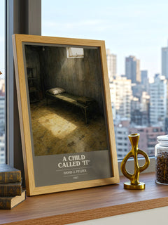 A child called "it" book cover print framed by window – literary home decor