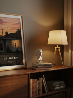 The lost boy watercolour print on bookshelf – David J. Pelzer fan gift