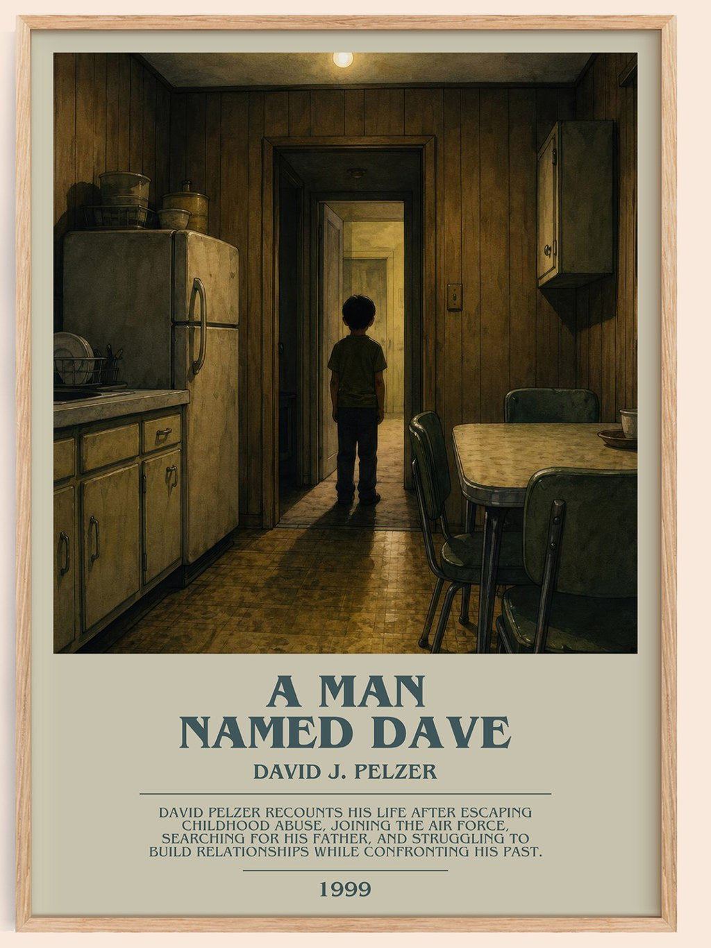 A man named Dave bookish book poster by David J. Pelzer – framed literary art print