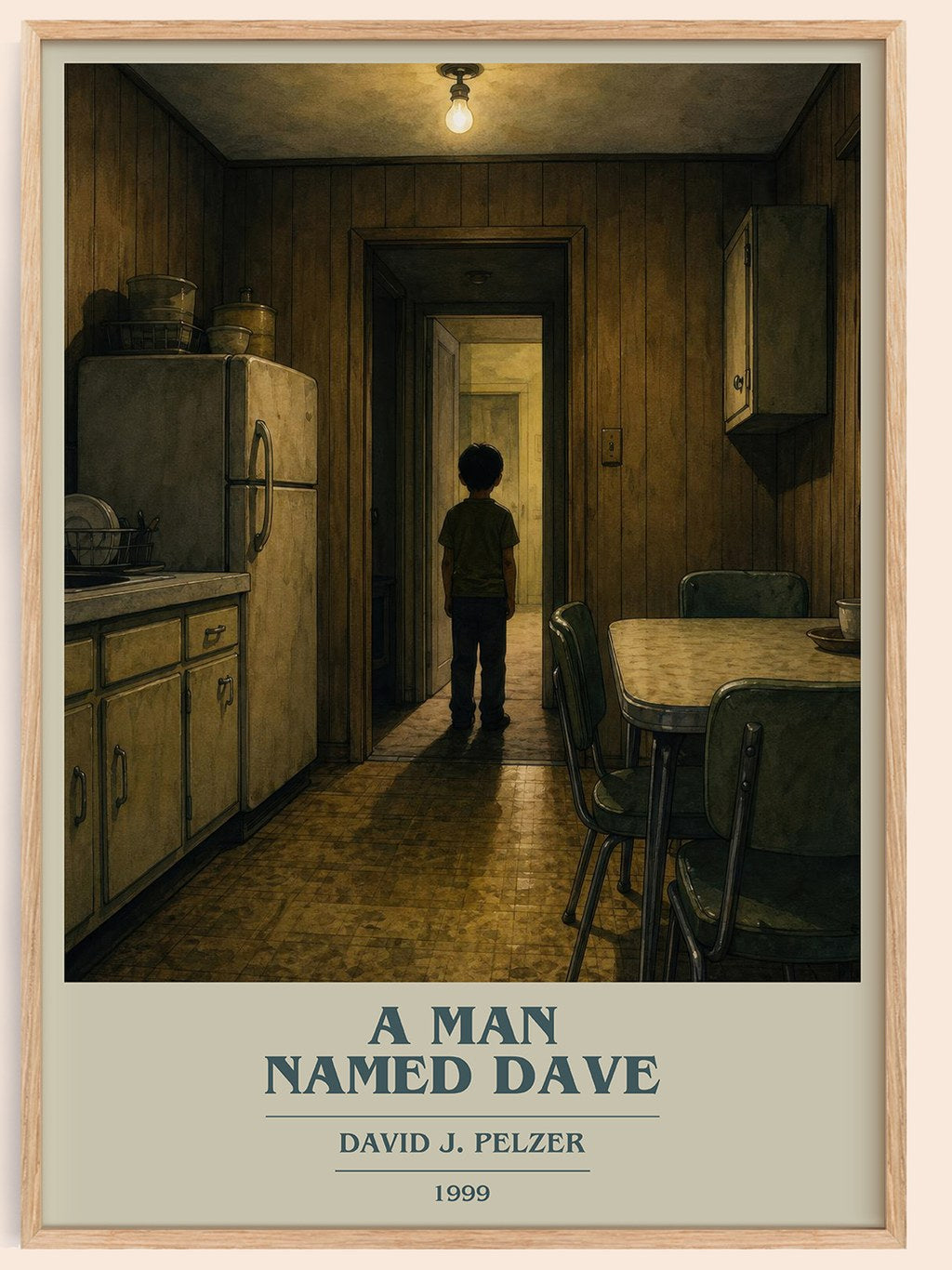 A man named Dave book cover book poster by David J. Pelzer – framed literary art print