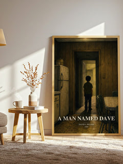A man named Dave watercolour print in frame leaning in hallway – memoir wall art